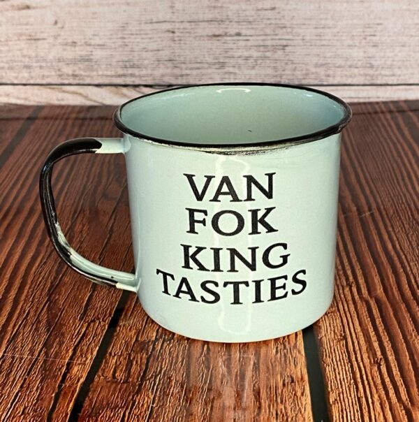 Van Fok King Tasties enamel mug