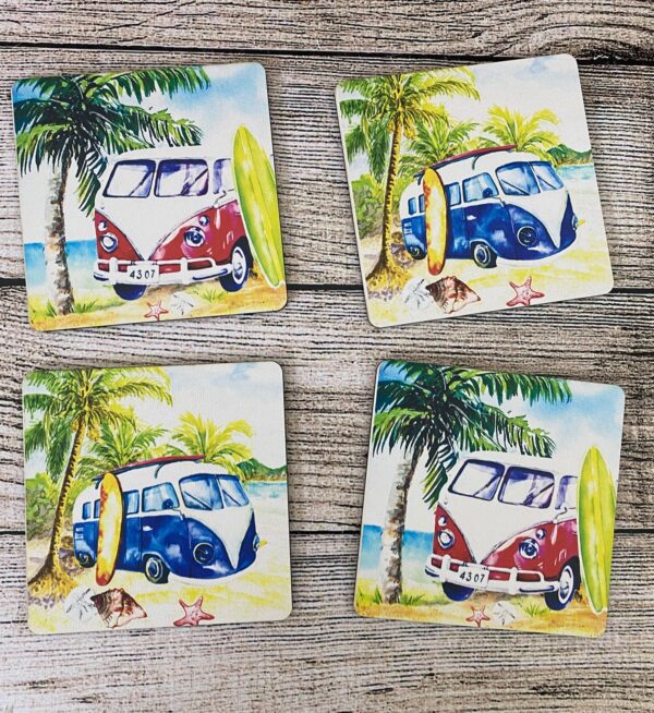 Hippie VW van coasters