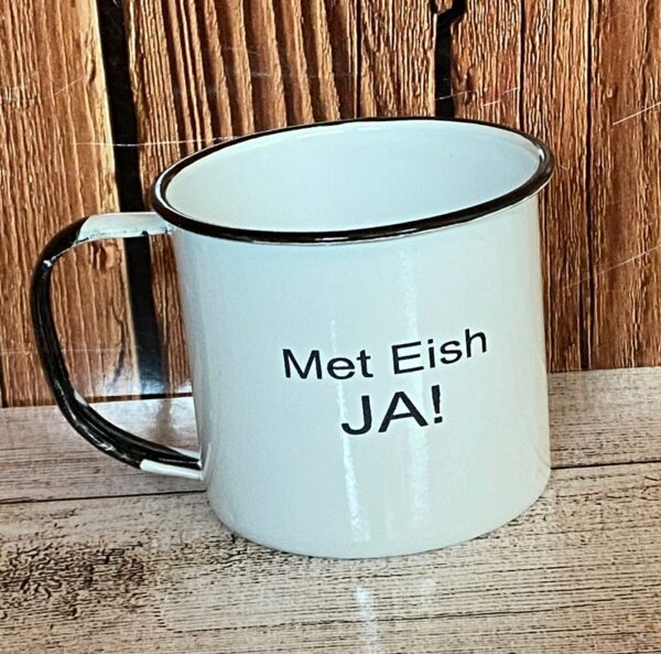 Met Eish JA enamel mug