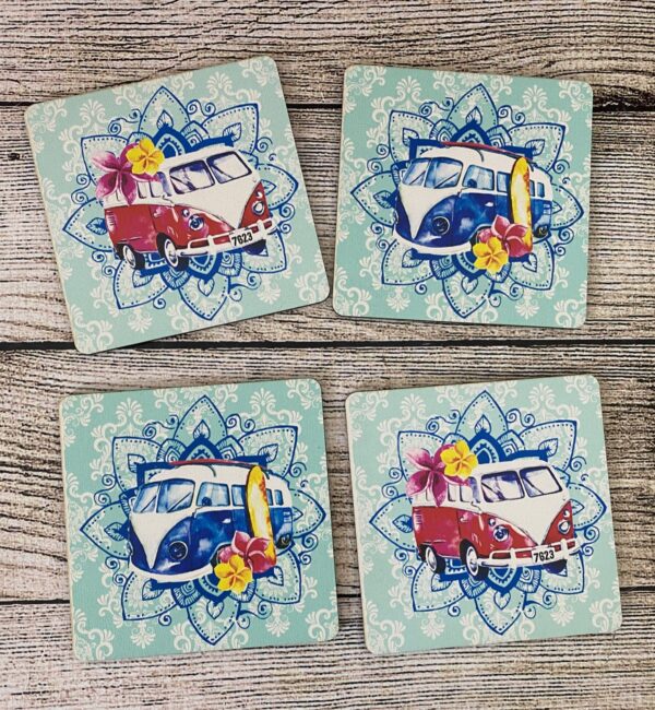 Hippie VW coasters