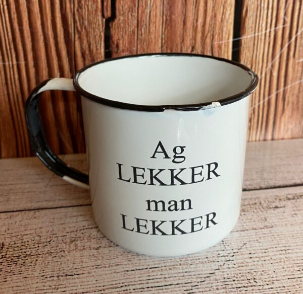 Ag lekker man lekker enamel mug